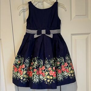 Janie and Jack Navy Floral Dress with Bow